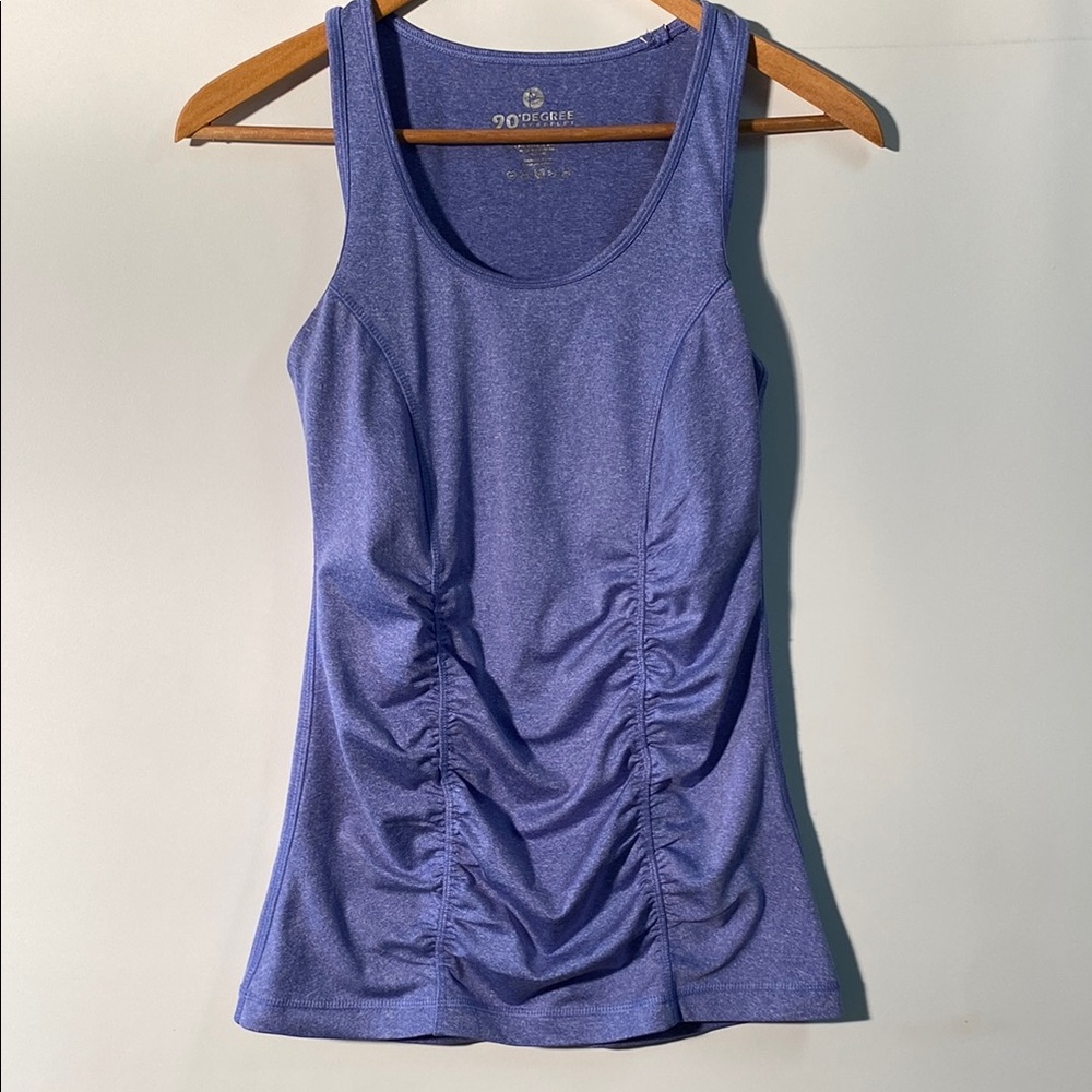 90 Degree By Reflex Ruched Purple Tank Top